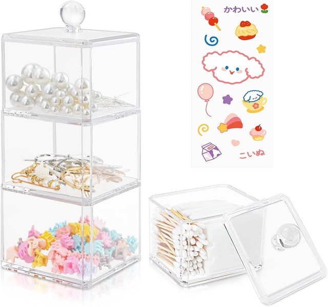 NEW Hair Accessories Organizer, SHAIDOJIO 3 Stackable Clear