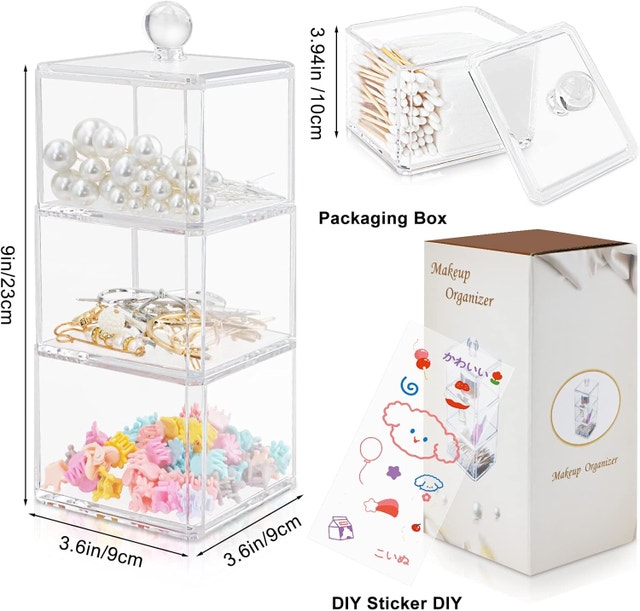 NEW Hair Accessories Organizer, SHAIDOJIO 3 Stackable Clear - photo 2