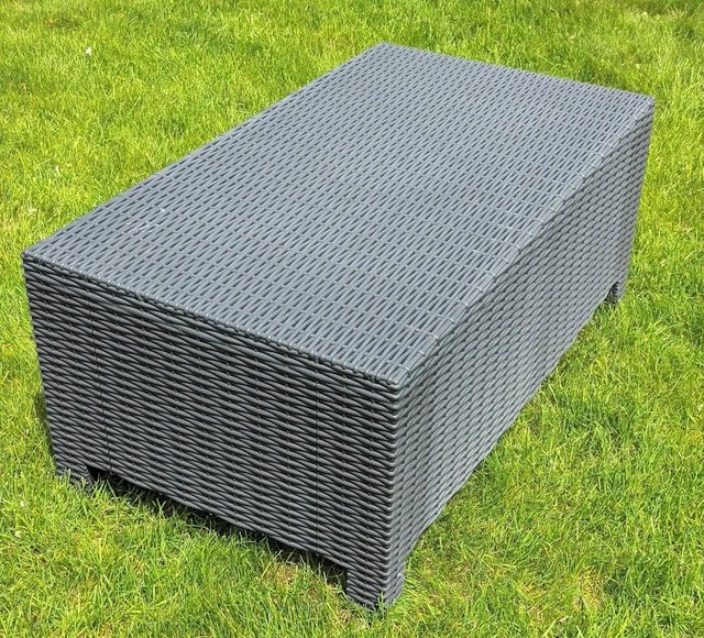 2 NEW Grey Plastic Wicker Rattan Patio Tables - photo 2