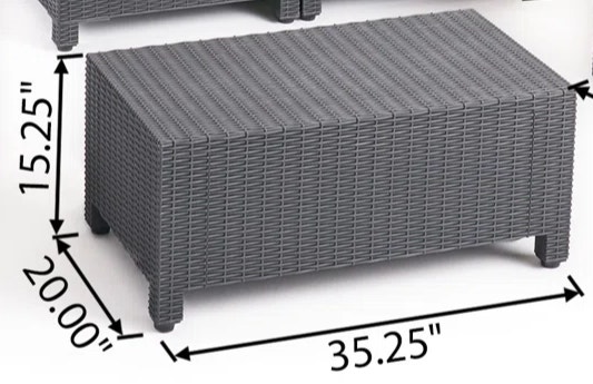 2 NEW Grey Plastic Wicker Rattan Patio Tables - photo 4