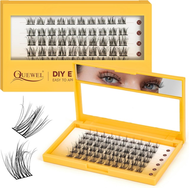 2 NEW QUEWEL DIY Lash Extensions 72Pcs Eyelash Cluster Mix 10-16