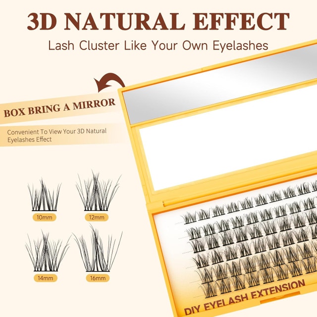 2 NEW QUEWEL DIY Lash Extensions 72Pcs Eyelash Cluster Mix 10-16 - photo 2
