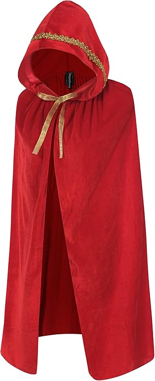 NEW Regenboog Kids BROWN Velvet Cape with Hood, Cloak Gold Trim - photo 2