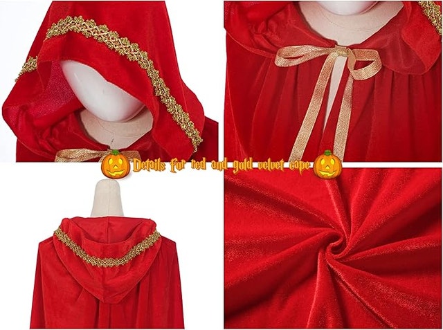 NEW Regenboog Kids BROWN Velvet Cape with Hood, Cloak Gold Trim - photo 3