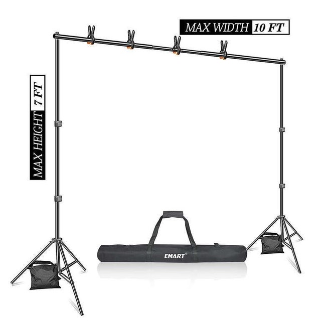 NEW EMART Photograph Backdrop Stand Kit, 10' x 7FT Adjustable - photo 2
