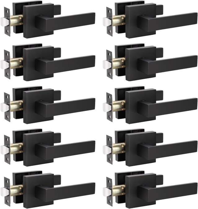 NEW KNOBWELL Premium Matte Black Door Lever Handle Set - Passage