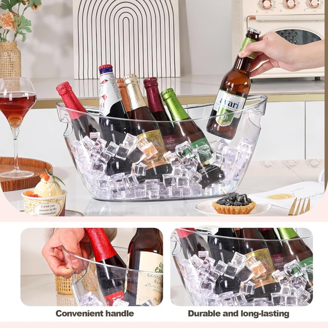 NEW 2 Thickened 5.5L Ice Buckets, Beverage Party Tubs w Scoops - photo 5