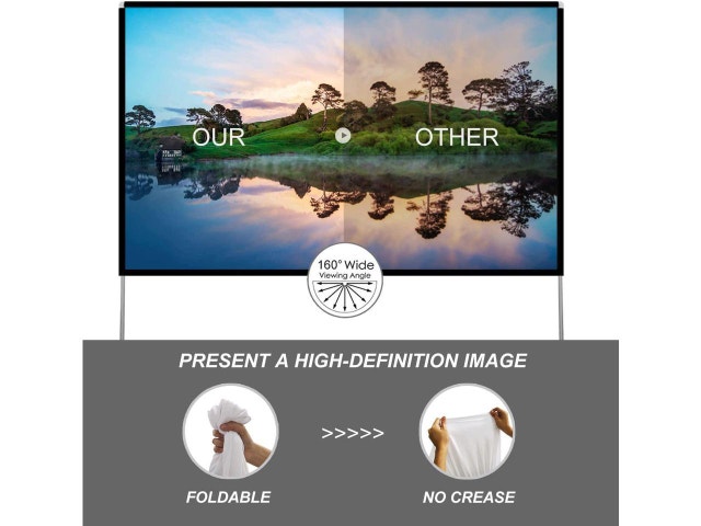 NEW SKERELL Projector Screen with Stand 100" Portable Projection - photo 3