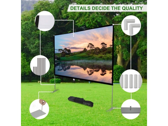 NEW SKERELL Projector Screen with Stand 100" Portable Projection - photo 4