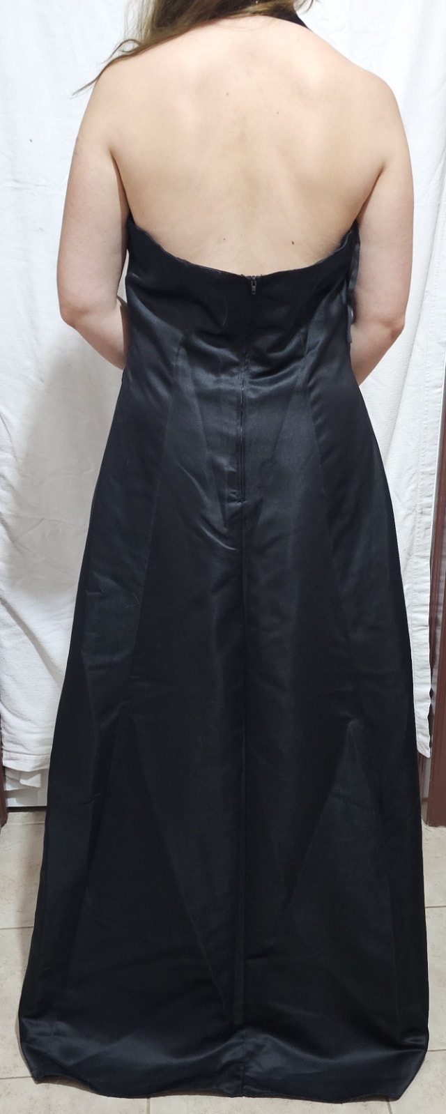 Diva's Women's Size XL Victory Black & White Satin V-Neck Dress - photo 2