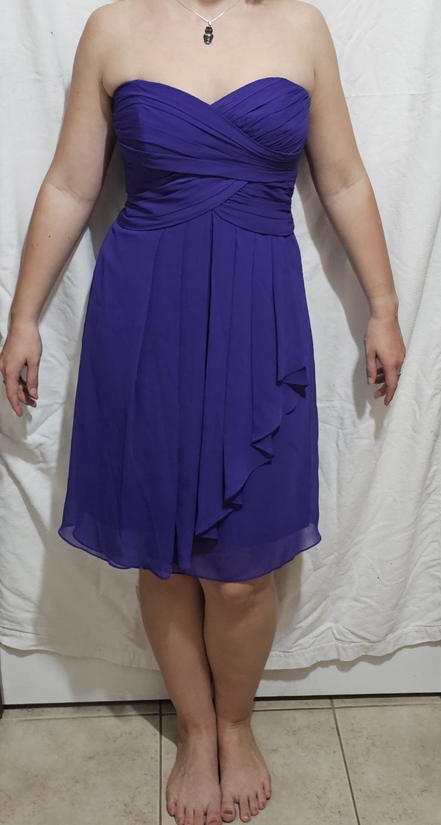 David's Bridal Size 4 Women Elegant Strapless Purple Dress Gown