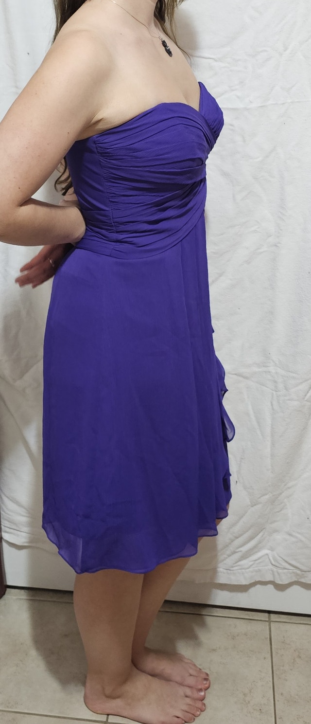 David's Bridal Size 4 Women Elegant Strapless Purple Dress Gown - photo 3