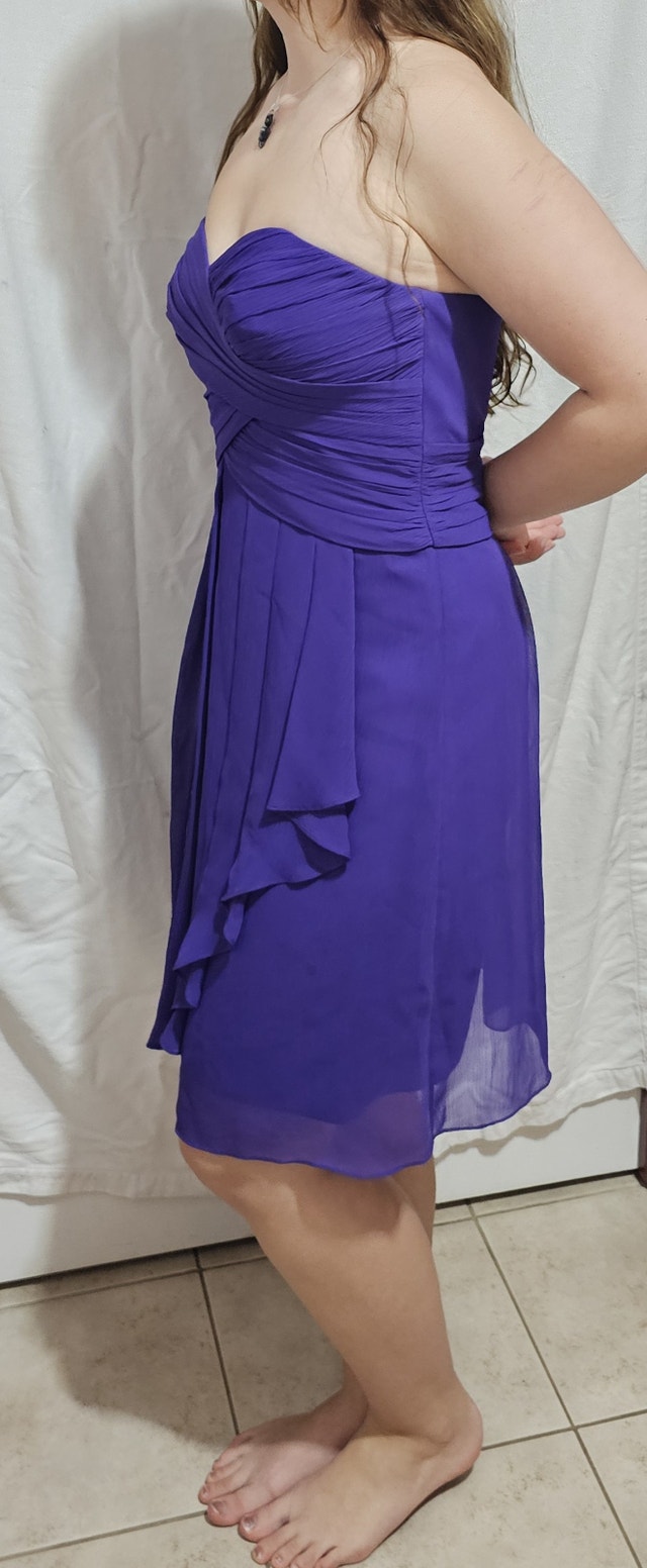 David's Bridal Size 4 Women Elegant Strapless Purple Dress Gown - photo 4