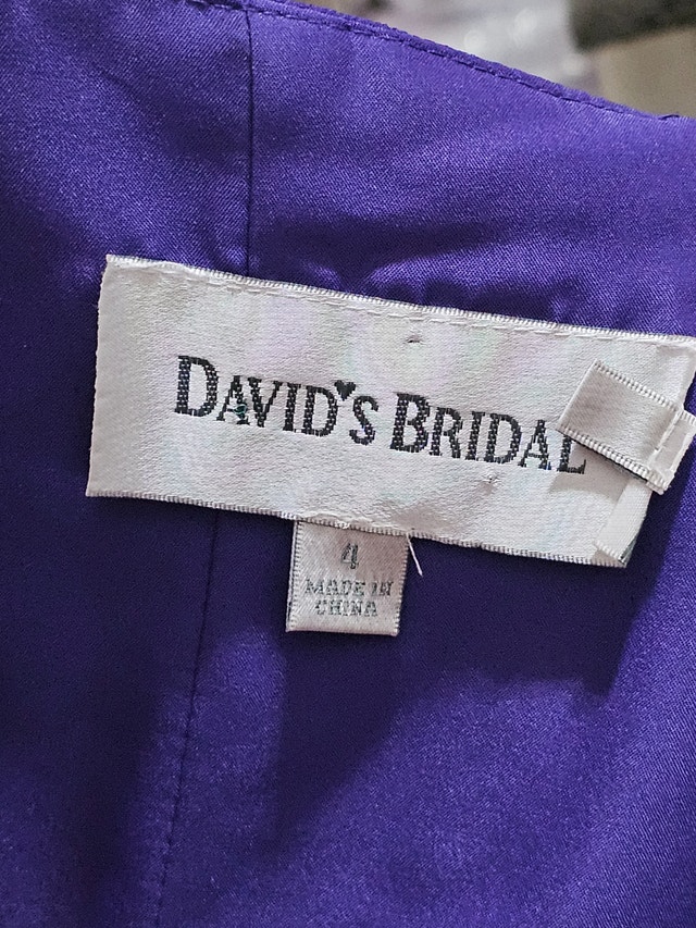 David's Bridal Size 4 Women Elegant Strapless Purple Dress Gown - photo 5
