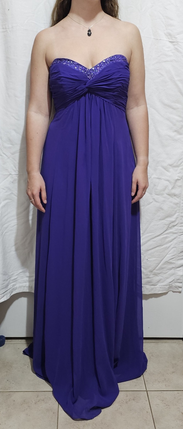 David's Bridal Size 6 Women's Formal Strapless Purple Gown