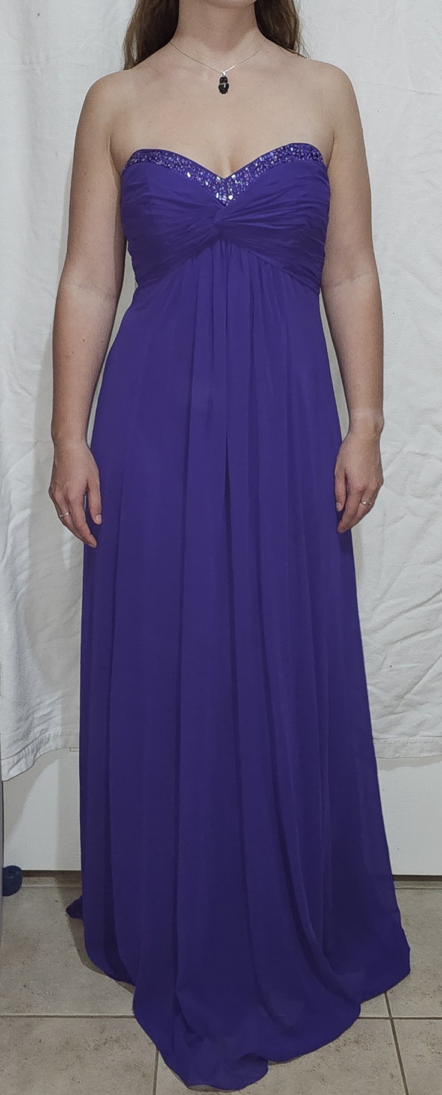 David's Bridal Size 6 Women's Formal Strapless Purple Gown - photo 2