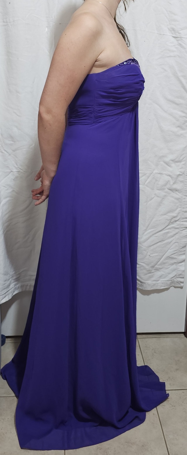 David's Bridal Size 6 Women's Formal Strapless Purple Gown - photo 4