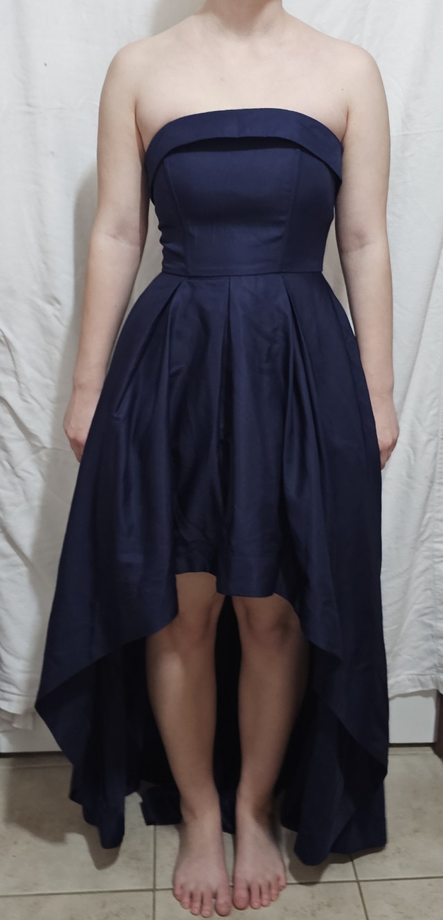Speechless Women's Size 5 Dark Blue Strapless Maxi Dress