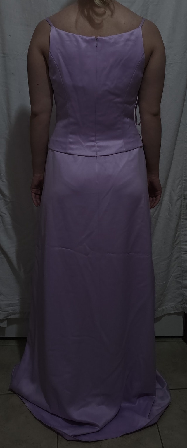 Women's Size 6 Strap Maxi Satin Light Purple A-Line Dress - photo 3