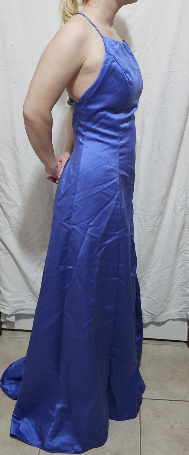 Jump Apparel Women's Size 7/8 Light Blue Satin Tulle Gown - photo 4