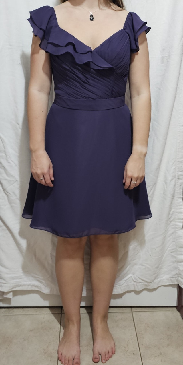 Allure Bridal Women's Size 8 Purple Ruffled Gown