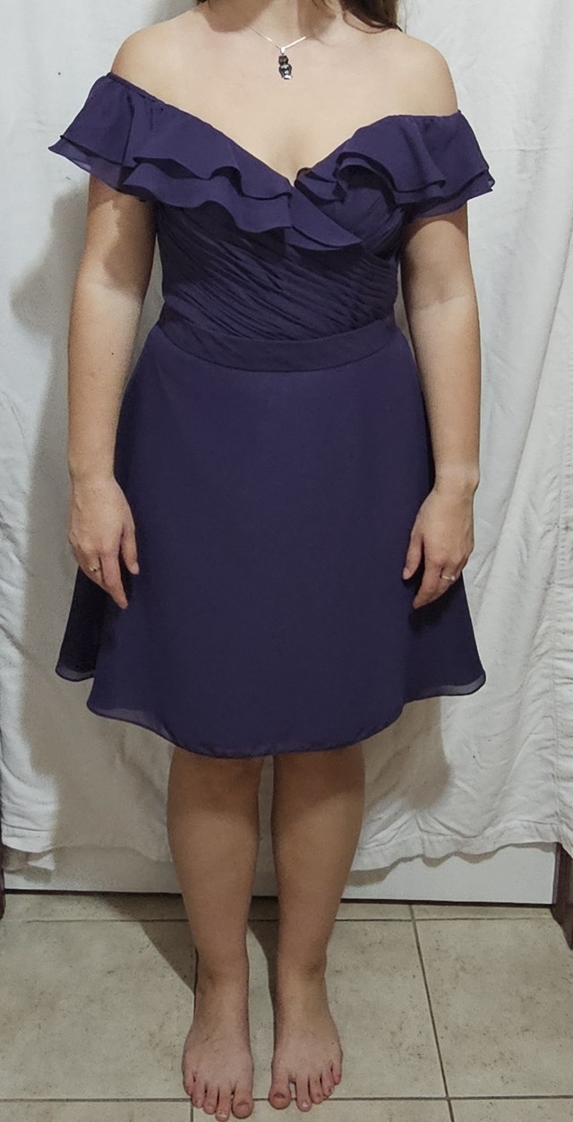 Allure Bridal Women's Size 8 Purple Ruffled Gown - photo 2