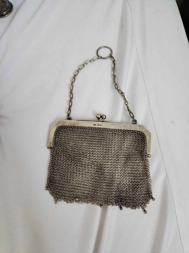 Solid Sterling Silver Mesh Purse by Spurrier & Co. 1886