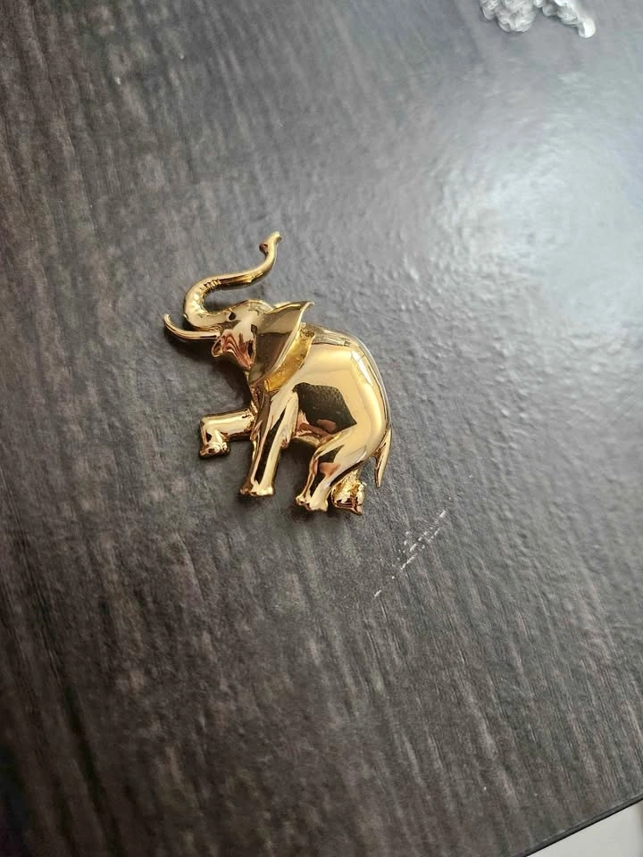 Gold Plated D'Orlan Elephant Brooch