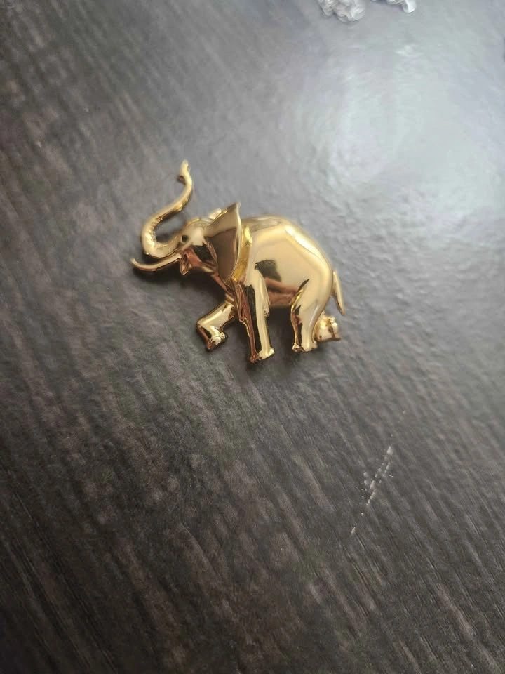 Gold Plated D'Orlan Elephant Brooch - photo 3