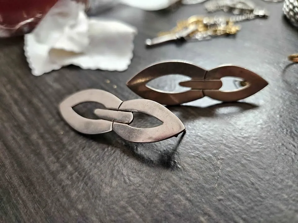 Heavy Mexico Sterling Leaf Earrings