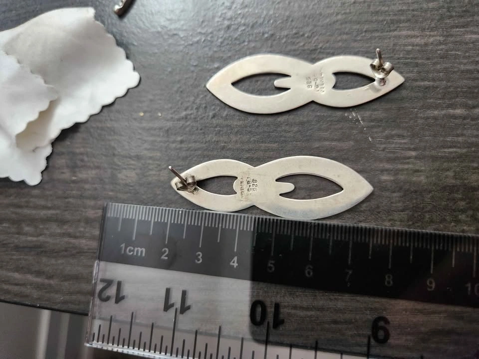 Heavy Mexico Sterling Leaf Earrings - photo 2