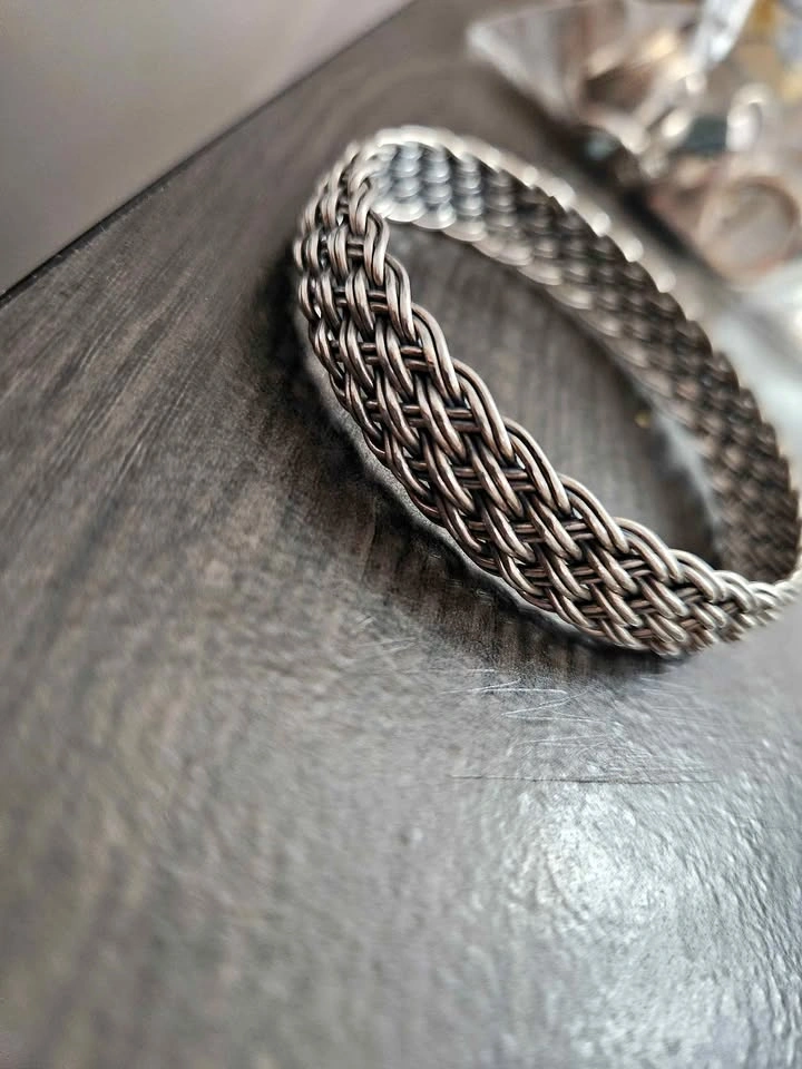 Sterling Basket Weave Mesh Bangle by Nine West, 32 grams