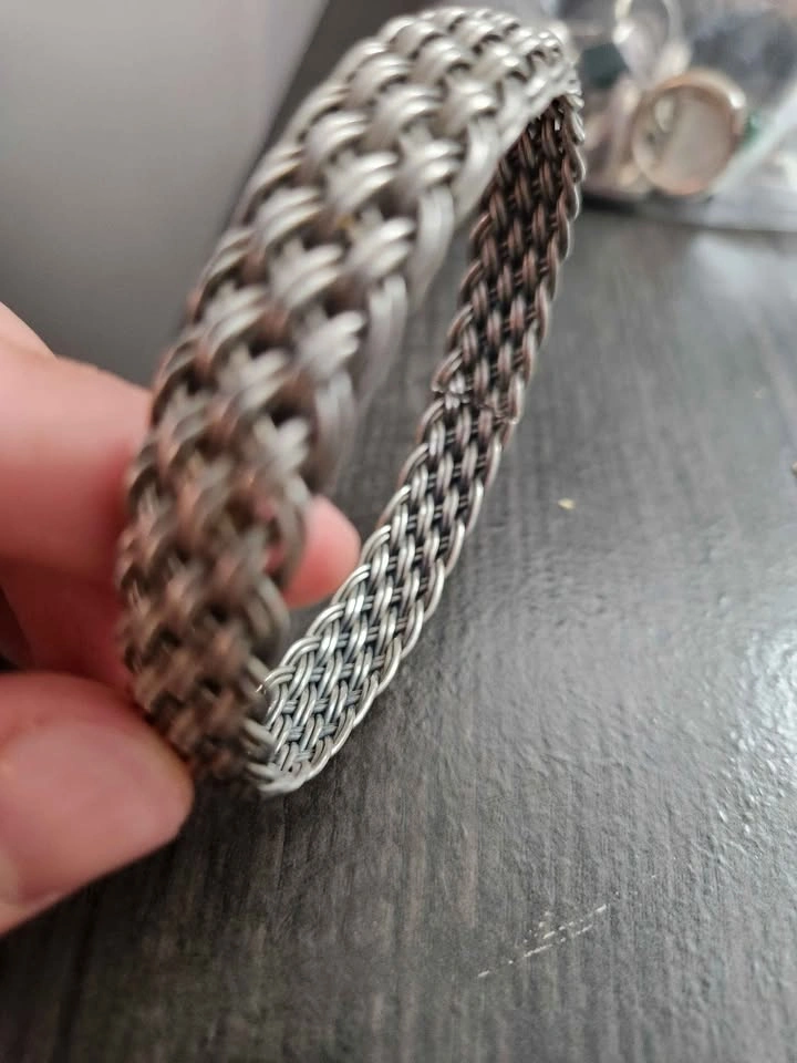 Sterling Basket Weave Mesh Bangle by Nine West, 32 grams - photo 2