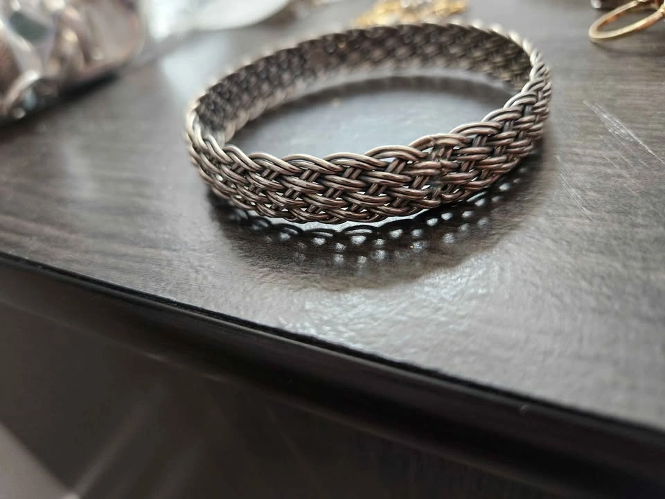 Sterling Basket Weave Mesh Bangle by Nine West, 32 grams - photo 4