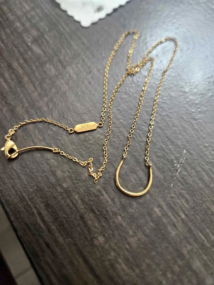 Gold Plated Horseshoe Necklace by S&D