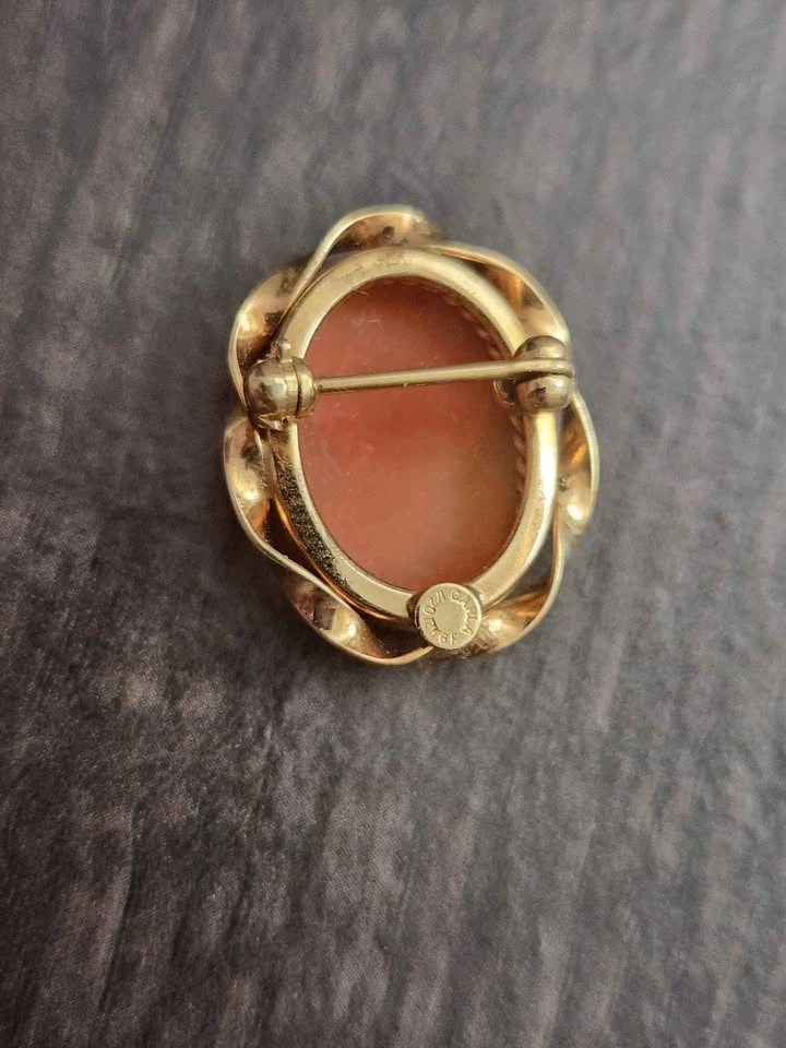 12k 1/20 Gold Filled Hand Carved Italian Shell Cameo "Carla" Bro - photo 3