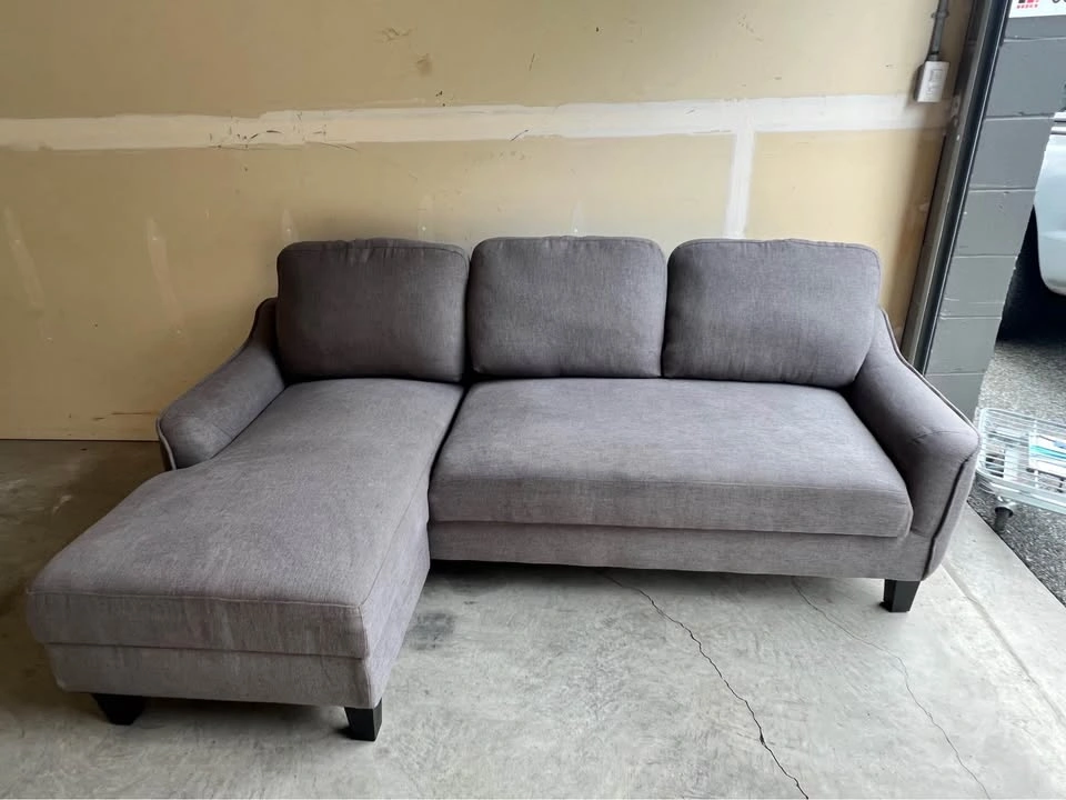 GP Home Grey Sectional Sofa Couch w/ Chaise + Pull Out - photo 3