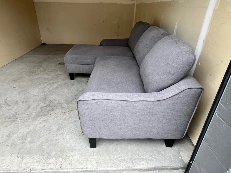 GP Home Grey Sectional Sofa Couch w/ Chaise + Pull Out - photo 4