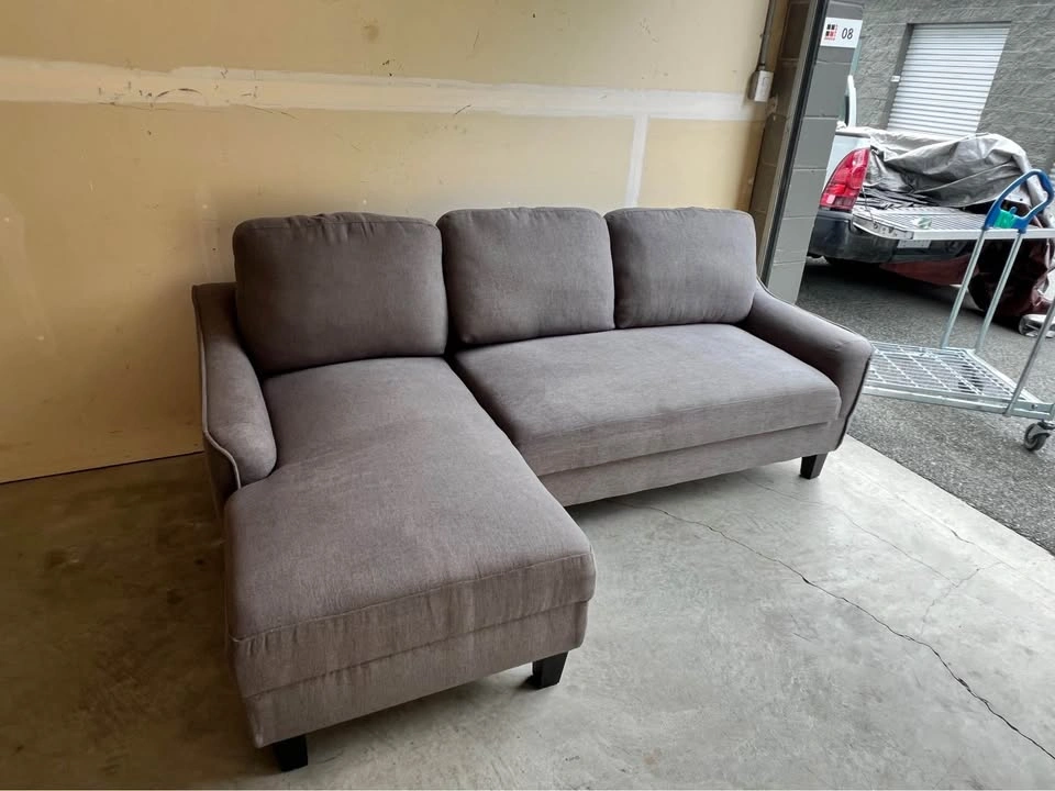 GP Home Grey Sectional Sofa Couch w/ Chaise + Pull Out - photo 5