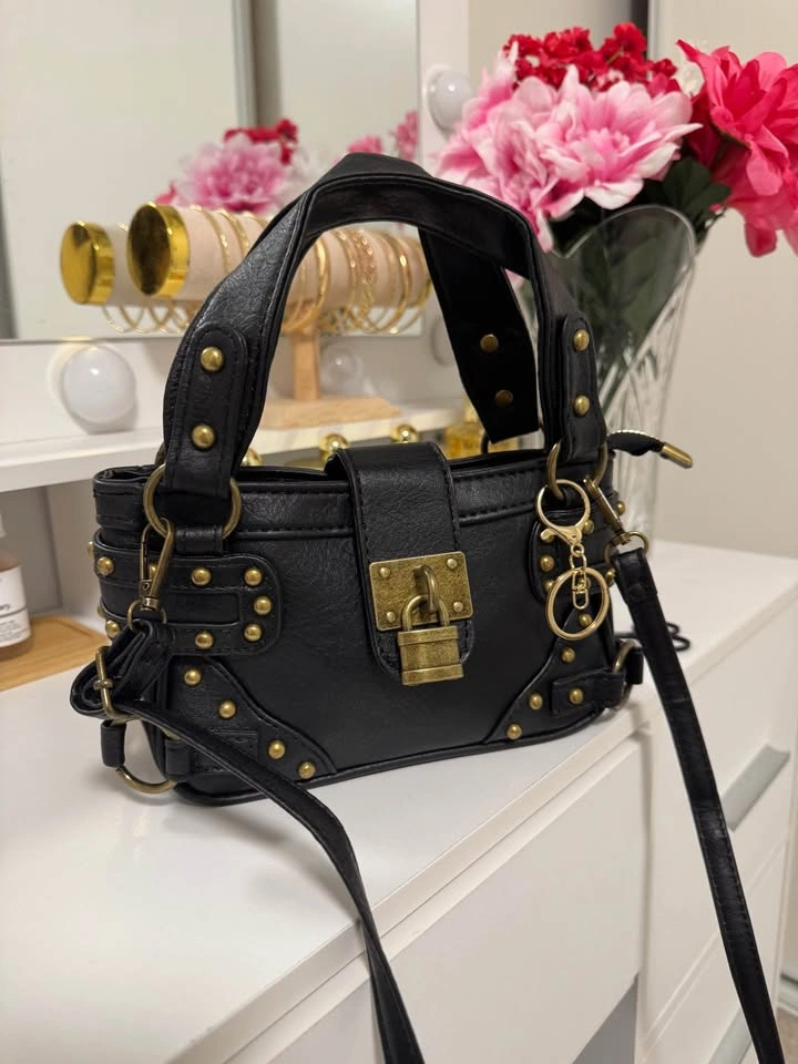 Black Studded Padlock Mini handbag - photo 2