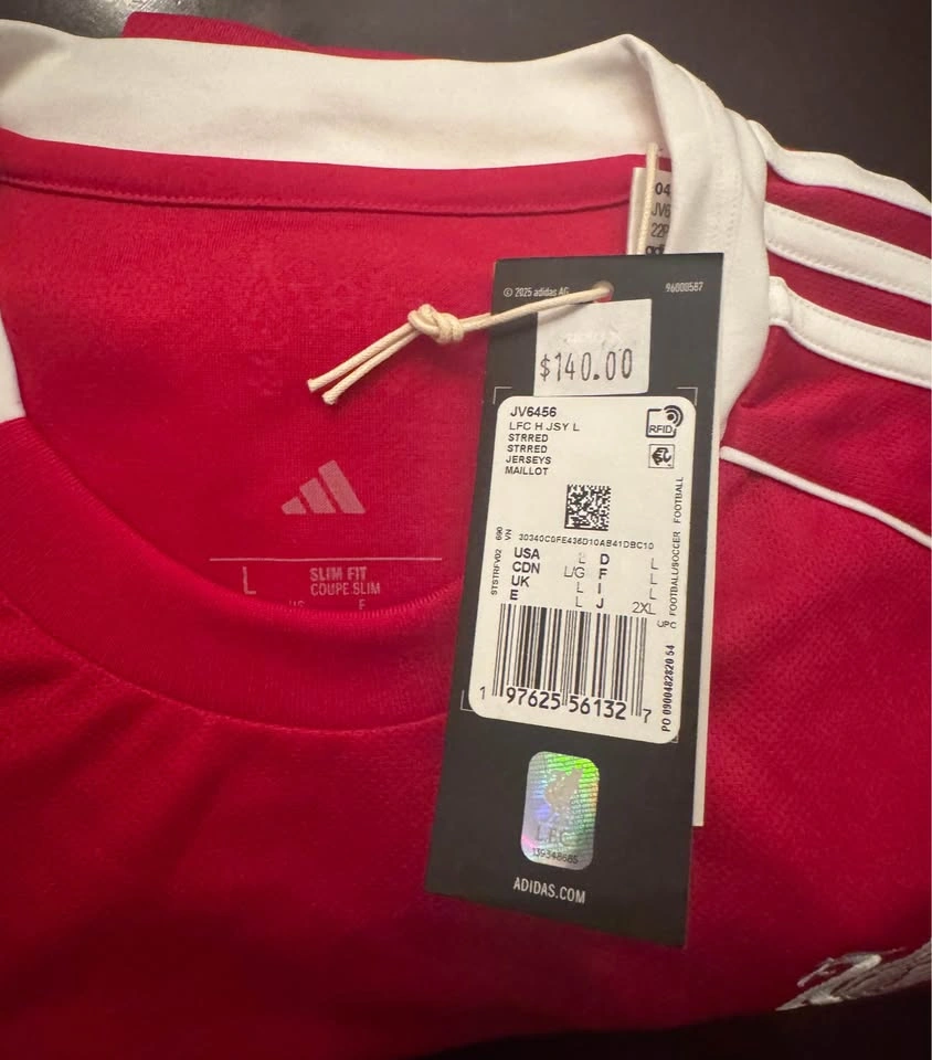 Adidas Liverpool F.C. Long Sleeve Home Jersey - Size Large - photo 2