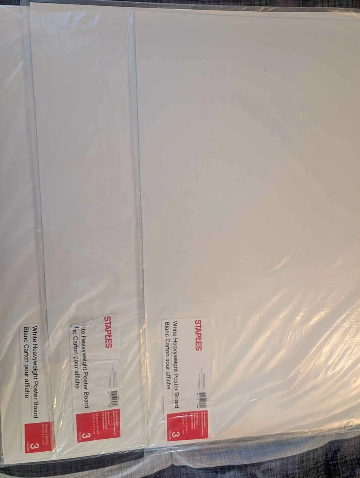 Staples White Heavyweight Poster Board and Assorted Colors