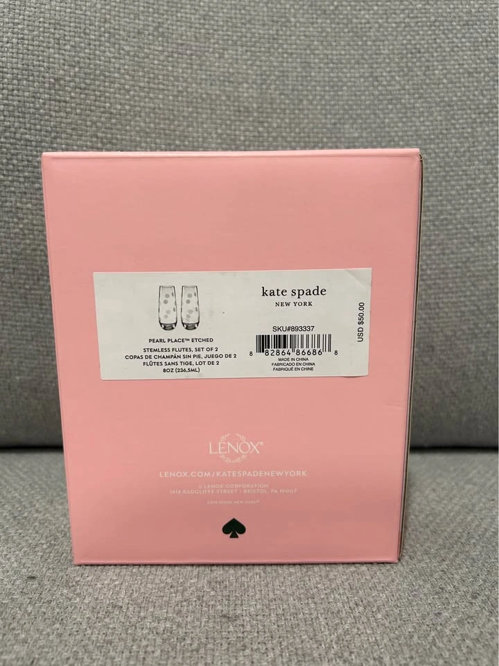 Kate Spade New York Pearl Place Etched Stemless Flutes - photo 2