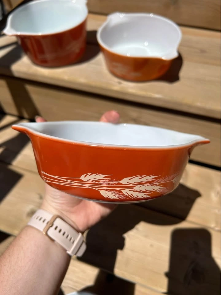 Vintage Pyrex Autumn Harvest Mixing Bowl Set - photo 4