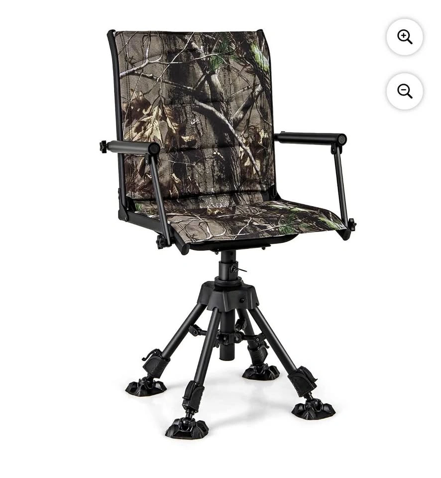 NEW 360° Swivel Outdoor Chair with Adjustable Legs – Camouflage
