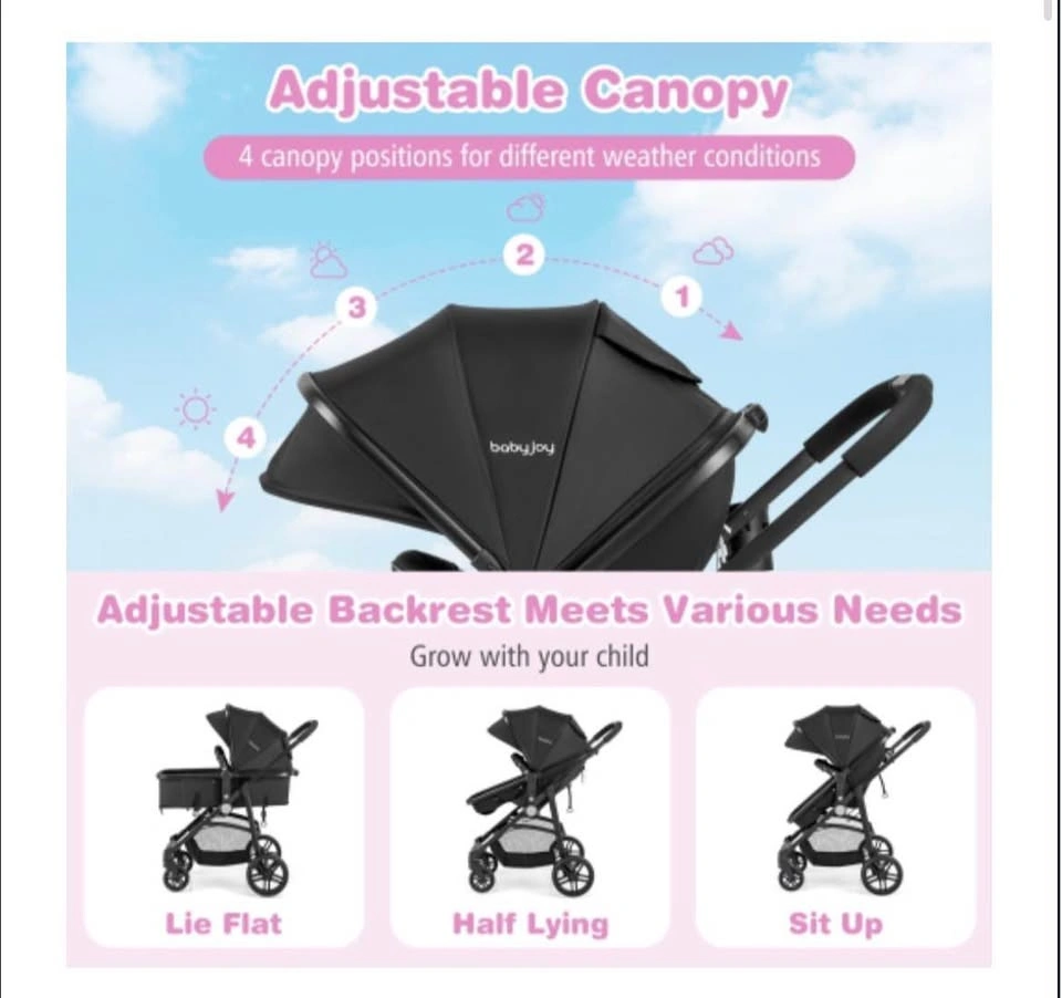 Babyjoy 2-in-1 Baby Stroller & Bassinet Travel System – Open Box - photo 3