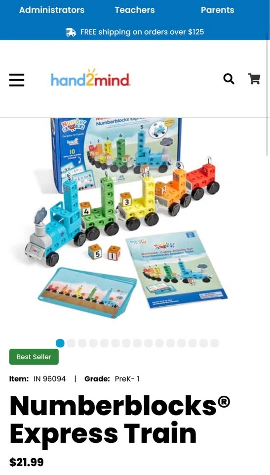 hand2mind Numberblocks Express Train MathLink Cubes Activity Set - photo 3