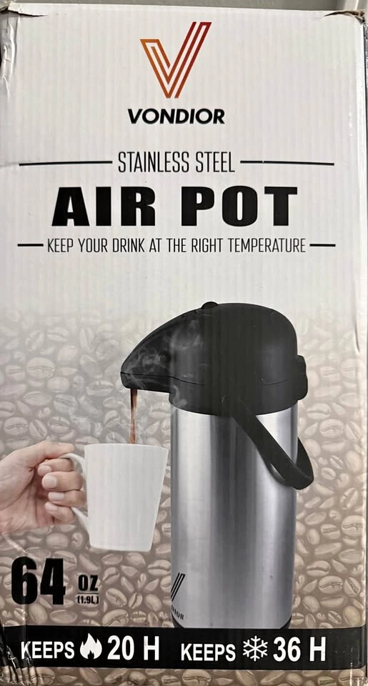 Vondior Stainless Steel Air Pot – 1.9L (64 oz)