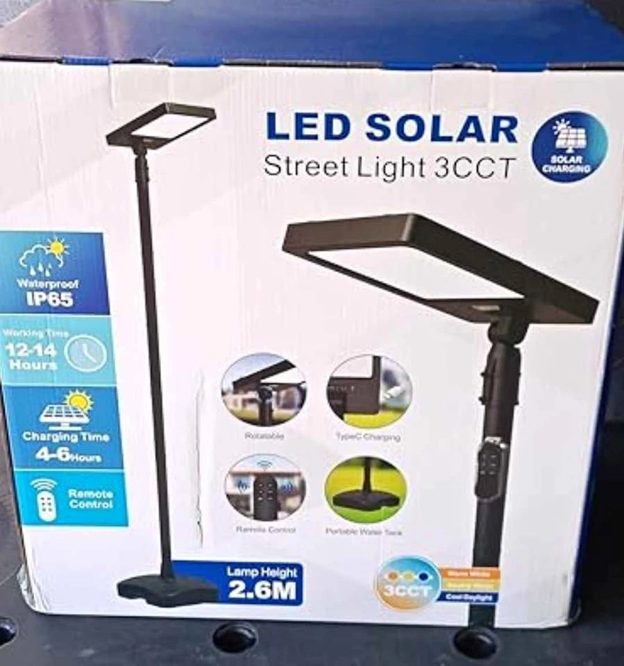 NEW - LED Solar Street Light 3CCT with 8.5ft Pole