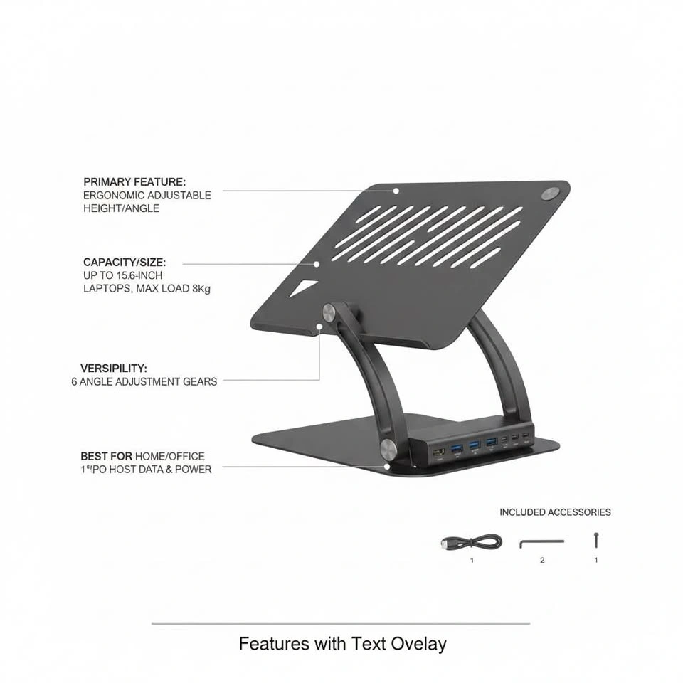 Laptop Stand with 4K HDMI All-in-One Hub — Open Box - photo 3
